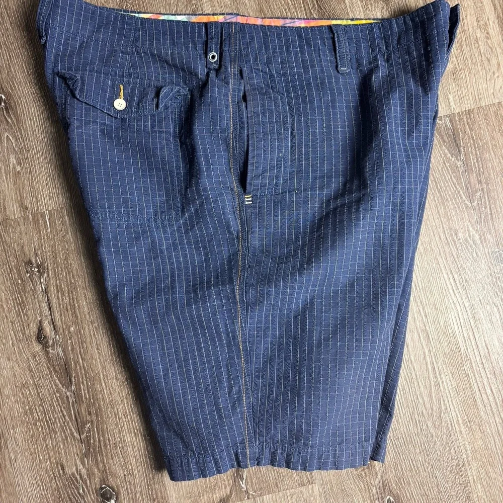 Tommy Bahama Men's 40 Relax‎ Cotton Textured Multicolor Thread Check Blue Shorts
